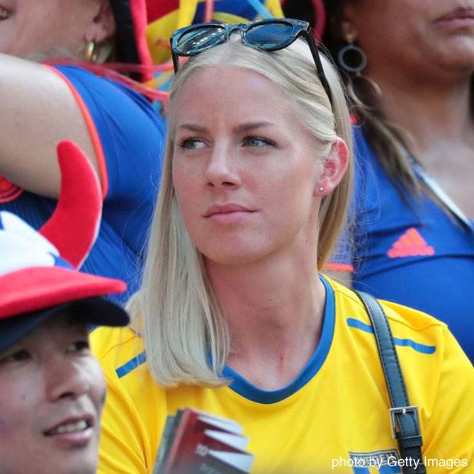 スウェーデン代表の応援に訪れた女性ファン【スウェーデンvs韓国：GS第1節】