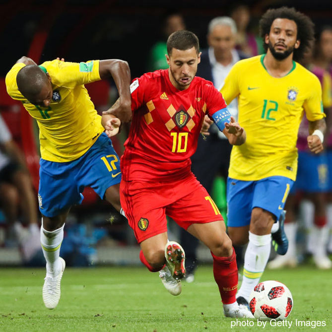 アザール ユニフォーム ベルギー代表 ロシアW杯 準々決勝ブラジル戦