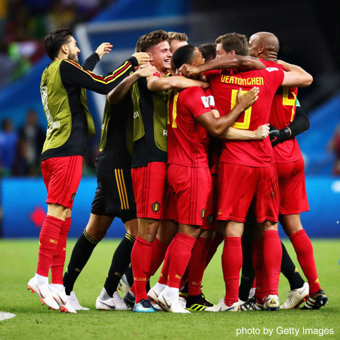 ブラジル撃破を喜ぶベルギー代表【ブラジルvsベルギー：準々決勝】